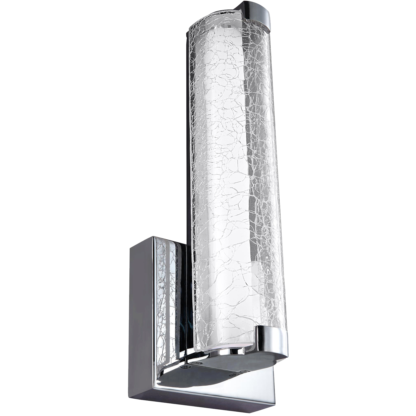 Cutler 13" LED Sconce Chrome Bulbs Inc Clear Crackle Glass