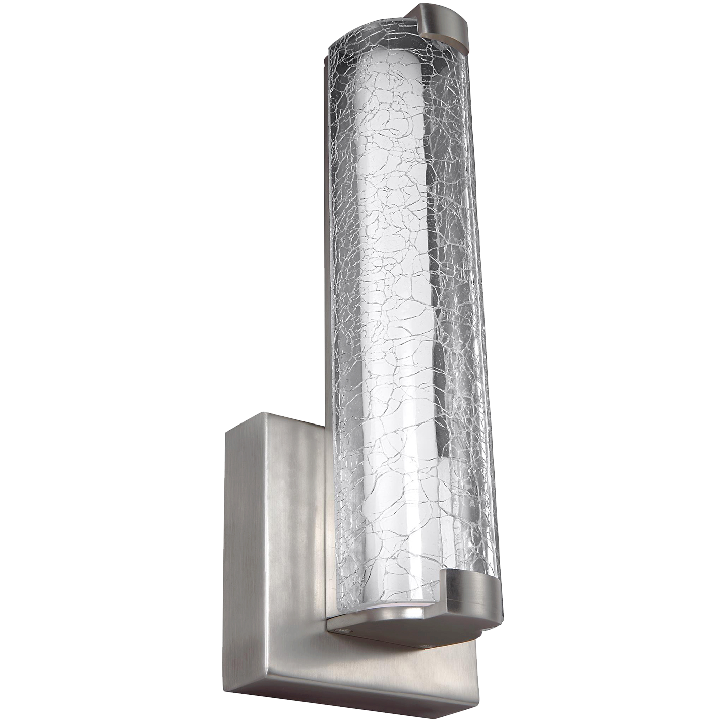 Cutler 13" LED Sconce Satin Nickel Bulbs Inc Clear Crackle Glass