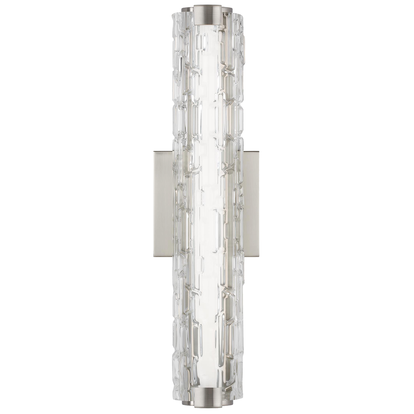 Cutler 18" Staggered Glass LED Sconce Satin Nickel Bulbs Inc