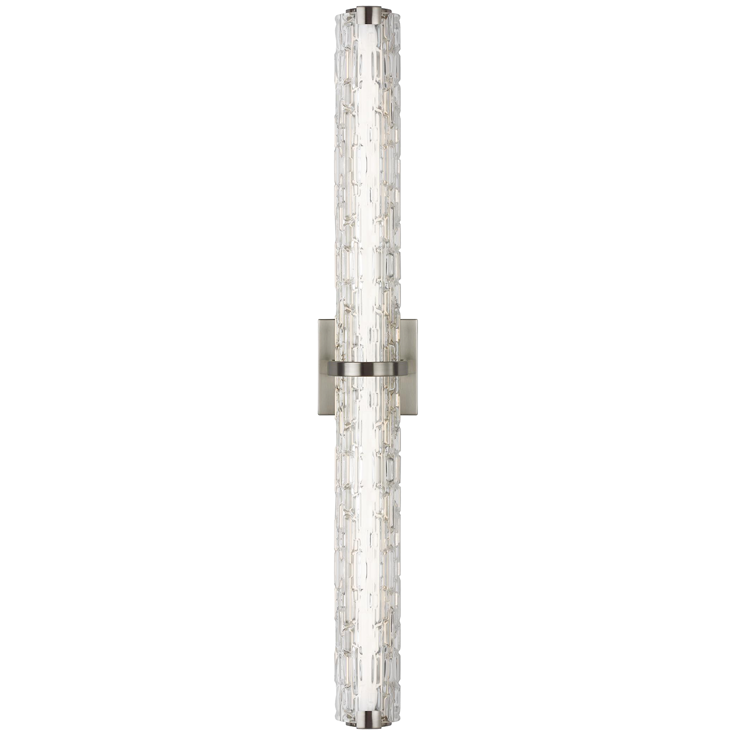 Cutler 36" Staggered Glass LED Vanity Satin Nickel Bulbs Inc
