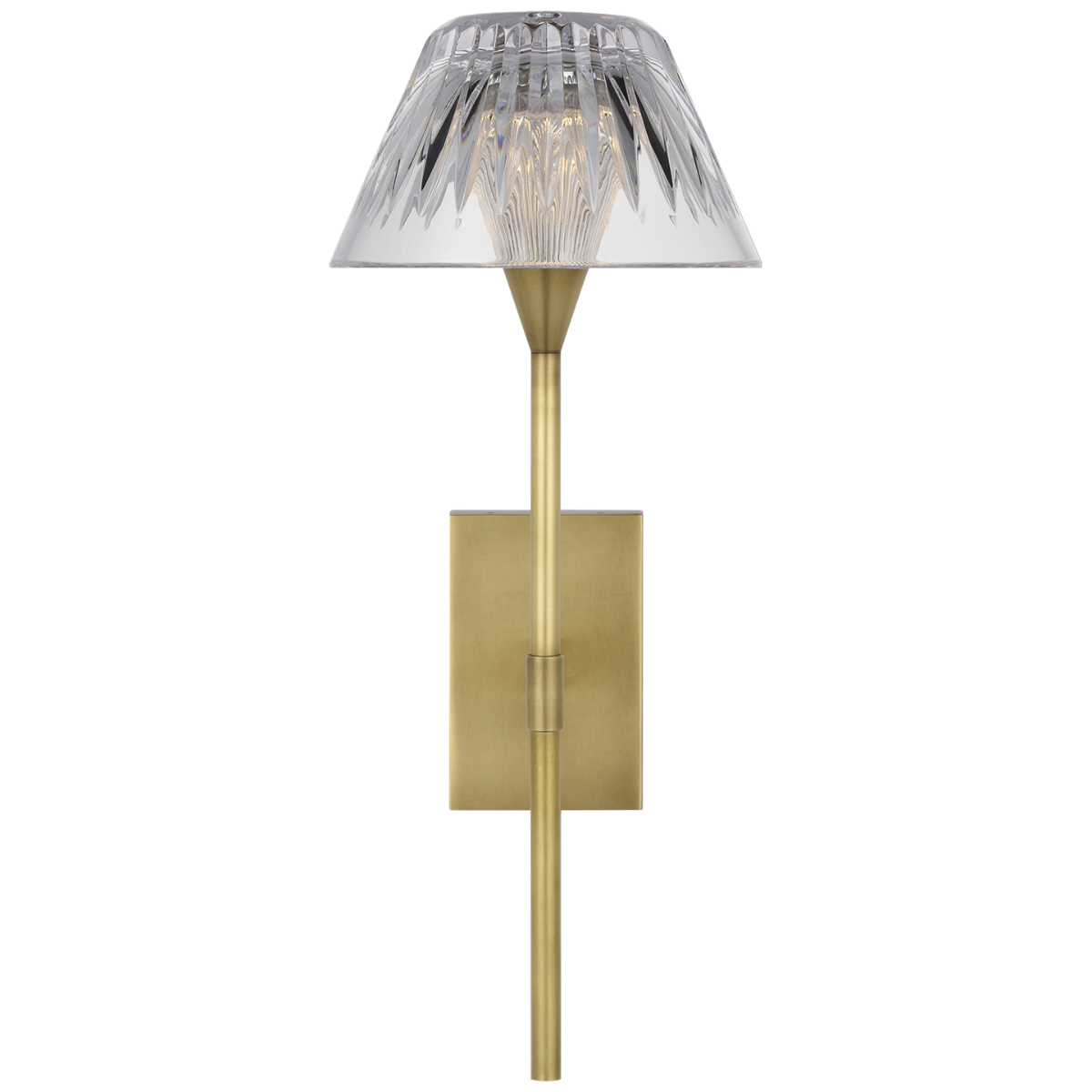 Blaze 14" Sconce in Natural Brass with Clear Crystal