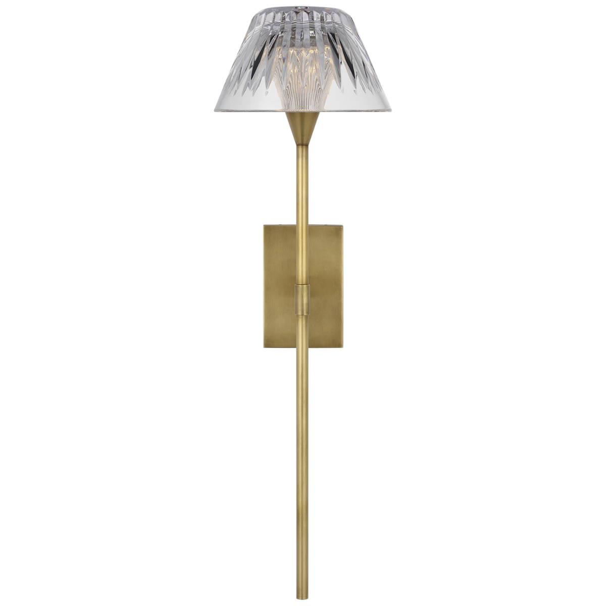 Blaze 19" Tail Sconce in Natural Brass with Clear Crystal