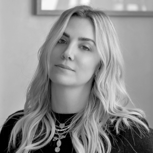 a woman with long hair