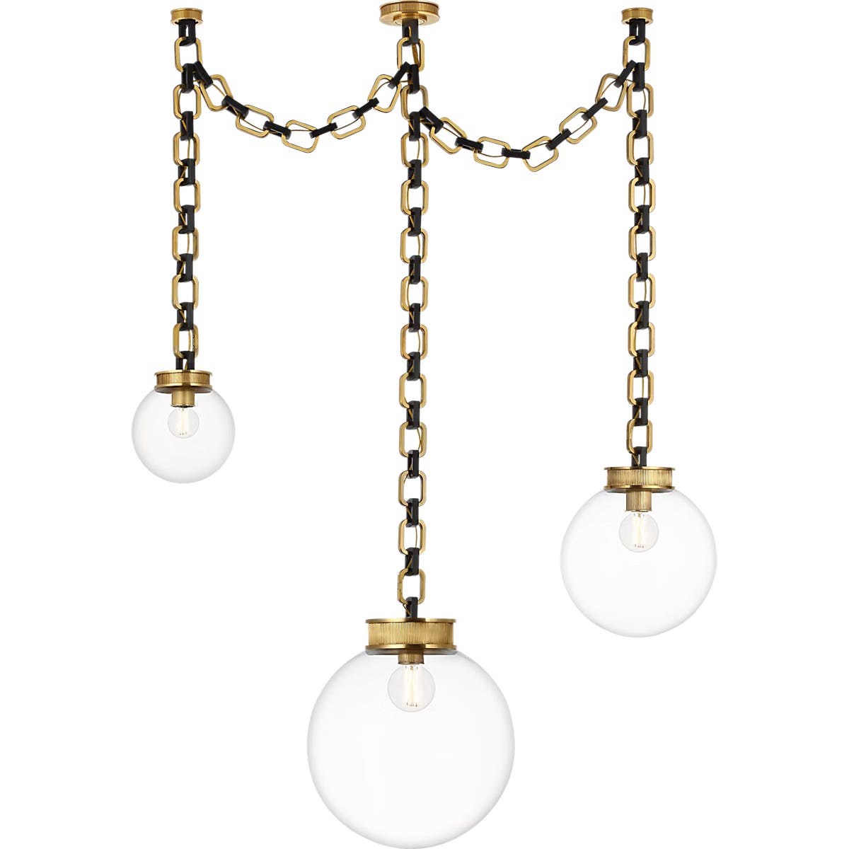 Bellamy 3 Light Statement Chain Multi Globe Chandelier - MF5415