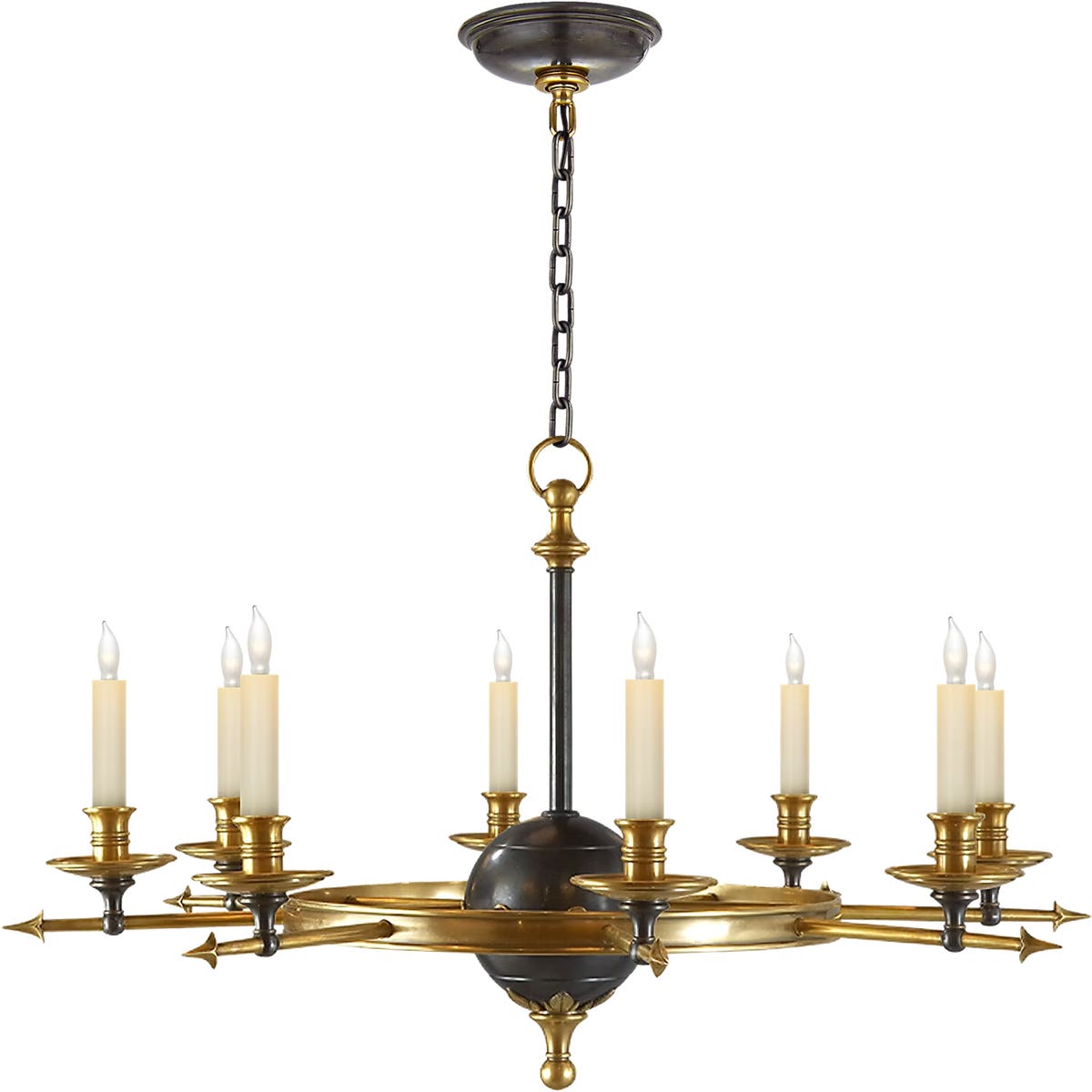 ゴアナクロー　ゴールド ハーバリウム　1022-1 Leaf and Arrow Large Chandelier - CHC1447 | Visual Comfort